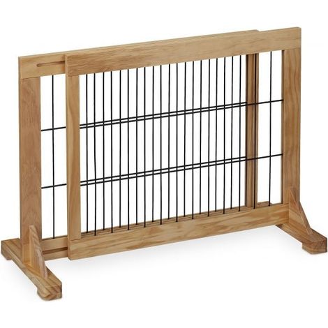 Cancello di sicurezza retrattile in legno naturale (1/5)