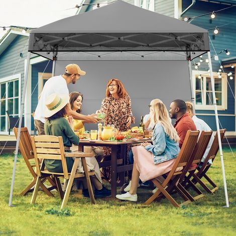234x234CM Tente Tonnelle Pop-up avec Panneau Latéral Abri de Gazebo Pliant à Montage Facile en Extérieur avec Pieds Inclinés Réglables Gris (1/3)