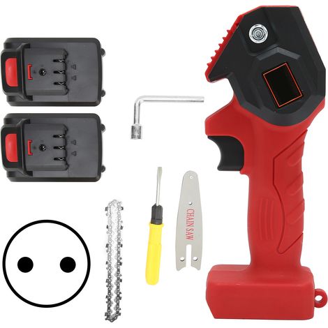 Mini tronçonneuse électrique FYD-001 rouge, scie d'élagage manuelle pour jardin, prise UE 110-240V (1/5)