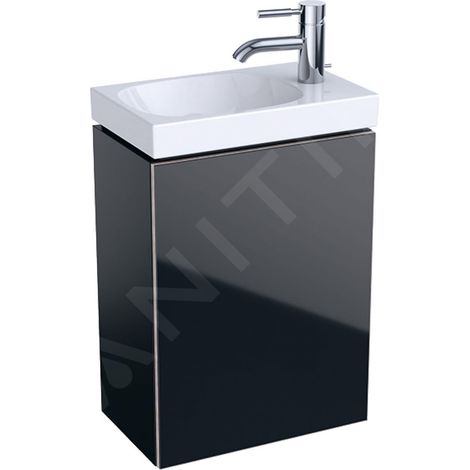 Meuble bas GE Acanto pour WC, avec 1 porte, 39,5x53,5x24,5 cm, noir (1/3)