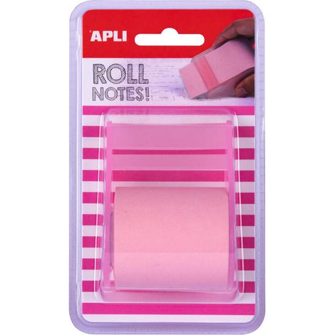 ROLLO DISPENSADOR NOTA ADHESIVA 50MMX8M COLOR ROSA PASTEL