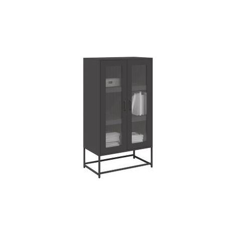Buffet haut noir 68x39x123 acier (1/5)