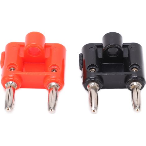 Lot de 5 adaptateurs de fiches bananes doubles de 4 mm plaquées nickel pour câble coaxial d'antenne (1/5)