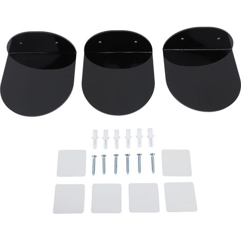 3 Pièces Étagères Flottantes pour Enceintes Murale en Acrylique Étanche Support de Présentation pour Caméra Bébé, Petite Horloge Alarme Noire