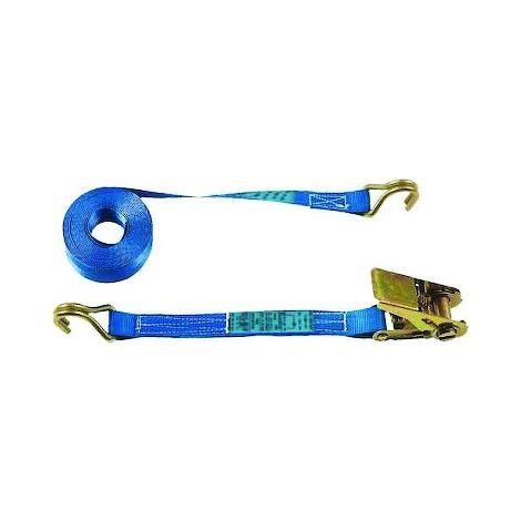 Sangle d'arrimage 2 parties bleu 5 mètres 400 daN doigts serrés - PMS INDUSTRIE