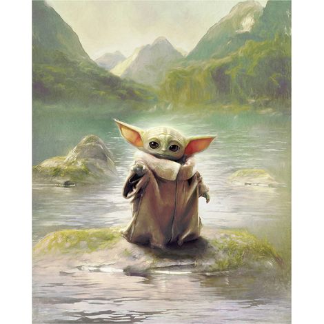 Komar Wandtapete - Star Wars The Mandalorian Grogu Landscape - 250 x 200 cm - Vlies - für Kinderzimmer (1/3)