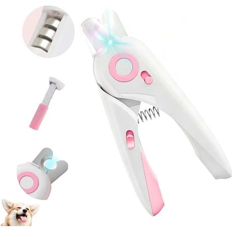 Coupe-ongles 4 en 1 avec lumière LED - Outil de toilettage sûr - Lames en acier inoxydable - Coupe-ongles - Lime à ongles - Convient aux chiens et aux chats (1/5)