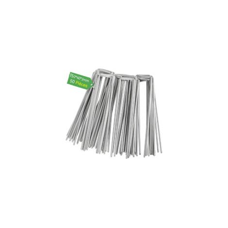 Lot de 50PCS de Fixation en Acier galvanisé pour bâche Anti-Mauvaises Herbes - 150x40X3mm, pour Le Jardin, Le Paillis et Le Gazon Artificiel (50 Pièces) (1/5)