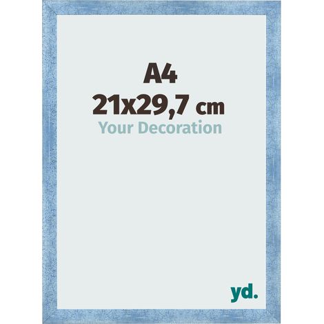 yd. - Cadre photo A4 21x29.7 - Bleu Brillant Patine - MDF - Pisa (1/5)