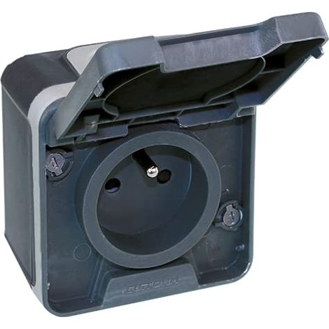presa di corrente 2P+T 16A sporgenza IP55 - OXXO Colore Grigio