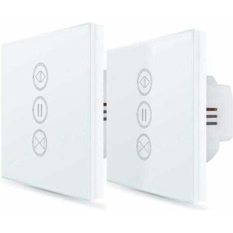 [JAMAIS UTILISÉ]２x Interrupteur Volet Roulant Connecté, Ouverture Réglable, Commutateur Rideau Stores WiFi, Compatible avec Alexa Google Home pour Commande Vocale, Minuterie Intelligent Moteur Mural--