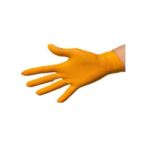 Gant nitrile orange grip taille l non poudre (8/9) boite de 50 (1/3)