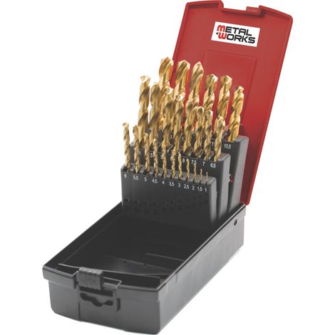 Juego de brocas titanio MWBT25, 25 piezas  Metalworks 748182500