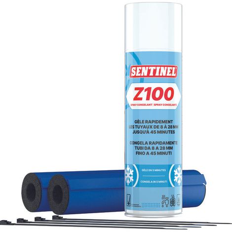 Sentinel – Spray congelant à action rapide – Forme des blocs de glace en 5 minutes – Compatible tuyaux cuivre, plastique, plomb, acier, fer (1/4)