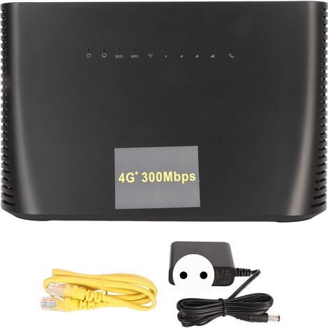 Routeur sans fil 4G 300Mbps Routeur 4G LTE CAT4 Routeur Wi-Fi portable avec port WAN LAN pour la maison et l'hôtel 110‑240V Prise UE (1/5)