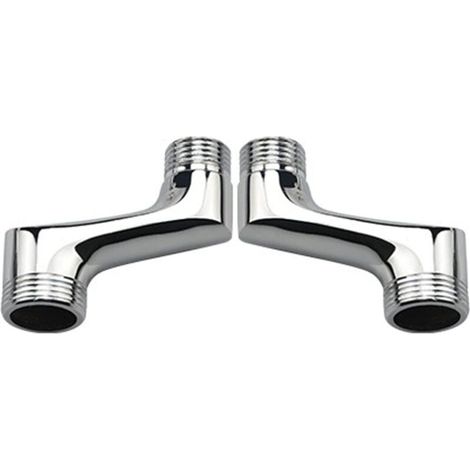 Raccord de douche coudé de comptoir 2 pièces – Réducteur en laiton – Bras pivotant réglable – Connexion décalée G3/4 à G1/2 – Chrome (1/5)