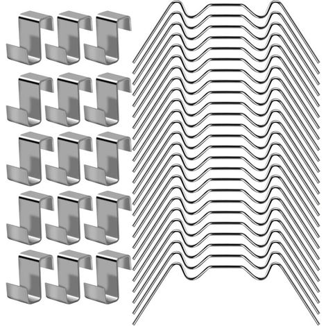 Clips De Vitrage Serre, Clips de Vitrage pour Serre Clips de Fixation, Kit de réparation d'accessoires de Serre, 50 Pinces en W pour Verre de Serre, 50 Clips de Chevauchement en Z pour Serre (1/4)