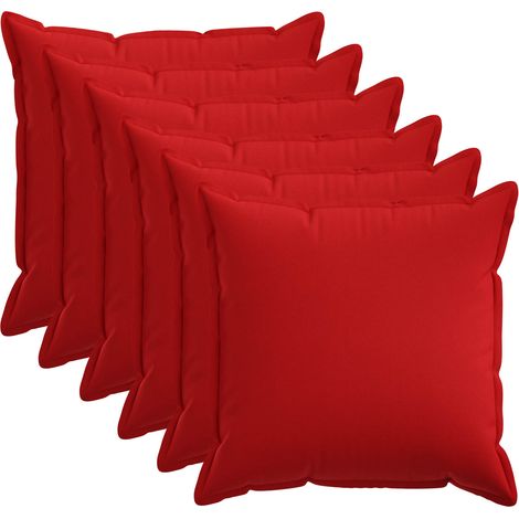 Funda de almohada 6 uds. HOUTEN Rojo 80 x 80 cm Lino Sintético vidaXL