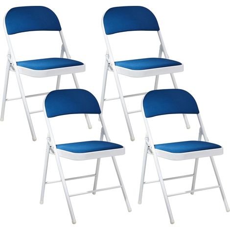Set 4 Sedie Pieghevoli in Metallo blu e bianco Sparks (1/5)