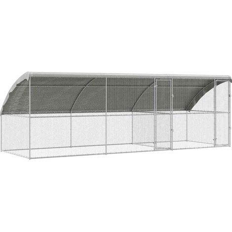 Maison Exclusive - Gabbia per polli 3 pcs Argento 600 x 200 x 200 cm (1/5)