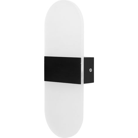 LED-Wandleuchte aus Acryl, 360° schwenkbar, 6 W, warmweiß, moderne Wandleuchte für Flur, Schlafzimmer, Restaurant, 90–265 V, Schwarz (1/5)