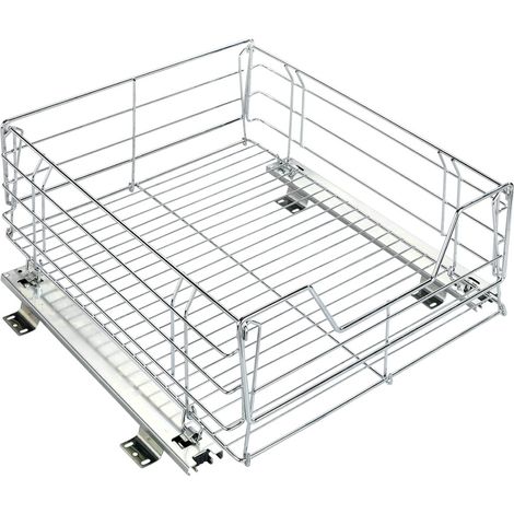 Maximex Schrankauszug Maxi, ausziehbare Ablage, Silber glänzend, Stahl chrom