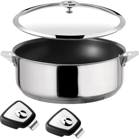 Sauteuse revêtue céramique 24 cm + couvercle + Anses, Tous feux (1/5)