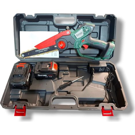 motosega a batteria lubrificata barra da 8" due batterie 21V reali elettrosega (1/5)