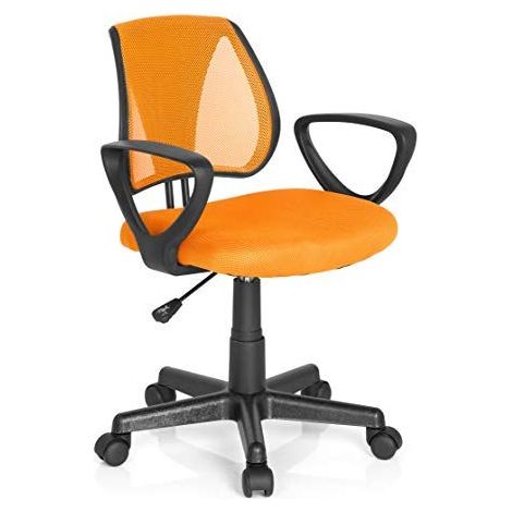 Chaise de bureau enfant / siège de bureau enfant KIDDY CD tissu maille orange