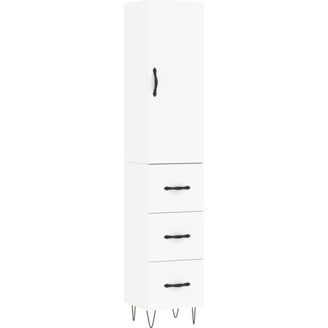 Aparador cómoda mueble de almacenaje organizador cocina salón salón alto 345 x 34 x 180 cm madera de ingeniería blanco 020032298