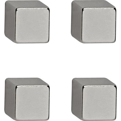 Maul Neodym Magnet  (B x H x T) 10 x 10 x 10 mm Würfel Silber 4 St. 6169296 (1/5)
