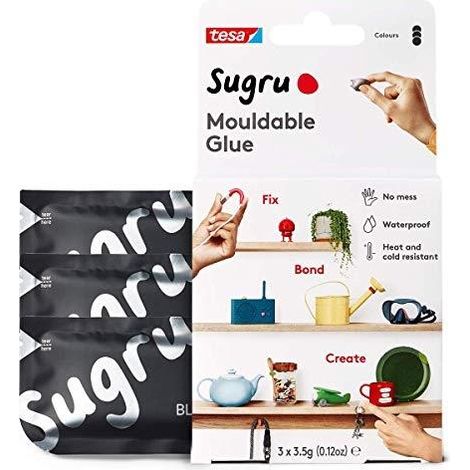 Tesa Sugru formbare schwarze Kleber Packung mit 3 Tuben