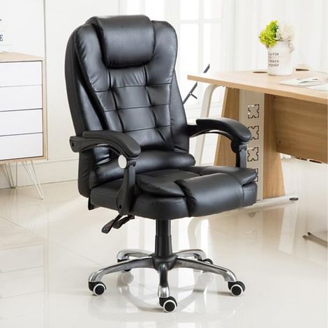 Fenixshop24 Poltrona Ufficio Presidenziale HLD-809, Reclinabile con Braccioli Imbottiti – Nera (1/5)