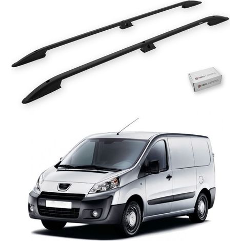 TURTLE kompatibel mit Peugeot Tepee Expert (Mk2) 2006-2016 / Kurze Version Dachreling Crown Schwarz (1/5)