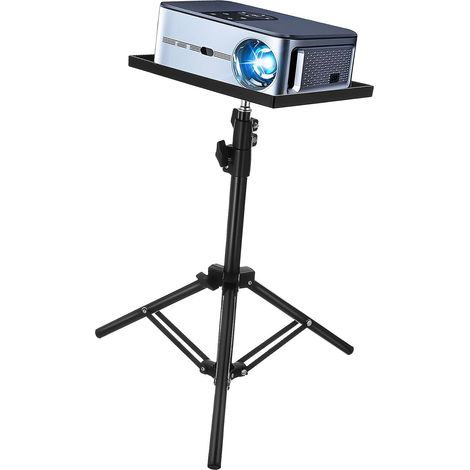 Trépied Projecteur Noir - 1 Unité - ABS et Fer - Hauteur Réglable - Bureau et Sol - 110x37x37 cm (1/5)