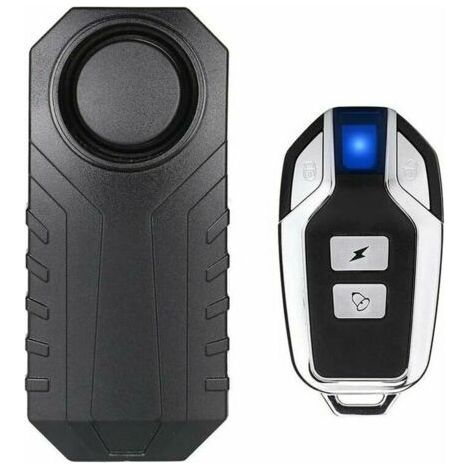 Alarme vélo et moto sans fil Alarme antivol avec télécommande Étanche IP55 Volume sonore 113 dB Noir. (1/4)