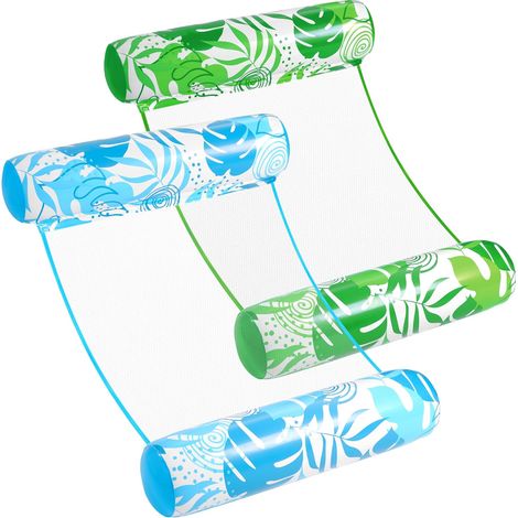 Matelas Gonflable Pool 2 pièces Hammock Hamac à Eau Adulte, 4 en 1 Matelas Gonflable Pool Adulte PVC, Jouet Aquatique Gonflable Hamac Piscine avec Filet (1/5)