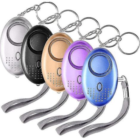 Porte-clés alarme de sécurité personnelle 5 pièces 140 dB avec lumière LED (1/5)