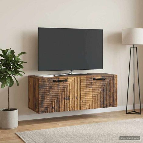 Wandmontierter TV-Schrank Altholz 78,5 x 31 x 30 cm (1/5)