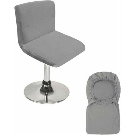 Gray Bar Stool with Extendable Back Cover for Short Swivel Dining Chair (1/4)