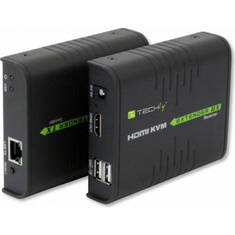 Techly Extender HDMI ed USB su cavo rete RJ45 estende segnale Monitor, Tastiera e Mause
