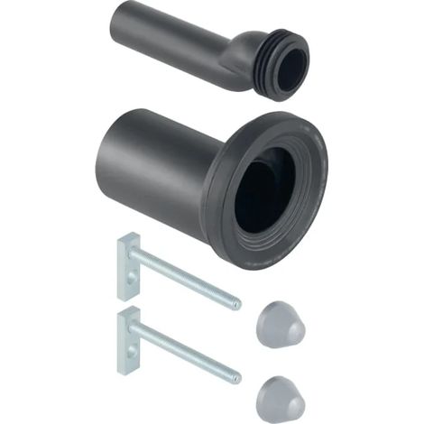 Juego de conexión Geberit para inodoro suspendido, con material de fijación, acodado: d=110mm, d1=45mm, 405012001