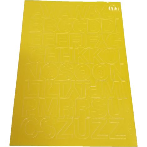 Lettere autoadesive in lamina, 2,5 cm, gialle