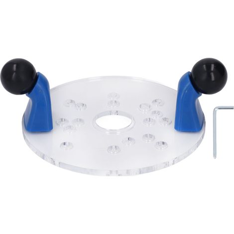 Decdeal Plaque de base de routeur universelle pour garniture de table, PVC transparent portable avec trous pré-percés, tige ronde