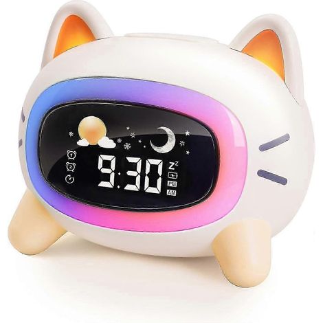 Doppelwecker für Kinder, akustischer Wecker für Kleinkinder und Schlaflern-Nachtlicht, 1 Stück (Kätzchen-(Katzen-)Timer-Wecker) (1/5)