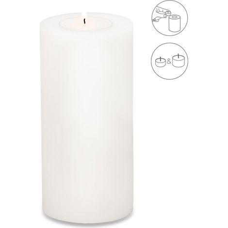 Photophore Bougie Permanente pour Bougie Chauffe-Plat Plastique H 15 cm Ø 8 cm - PANGIVO (1/5)