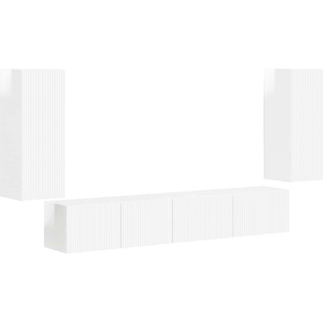 TV-Schrankset 4 pcs Hochglanz Weiß Holzwerkstoff vidaXL