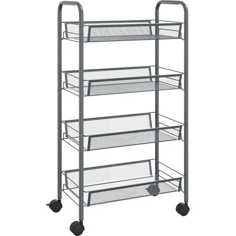 Maison Exclusive - Carrello da Cucina con 4 Ripiani Grigio 46x26x64 cm in Ferro