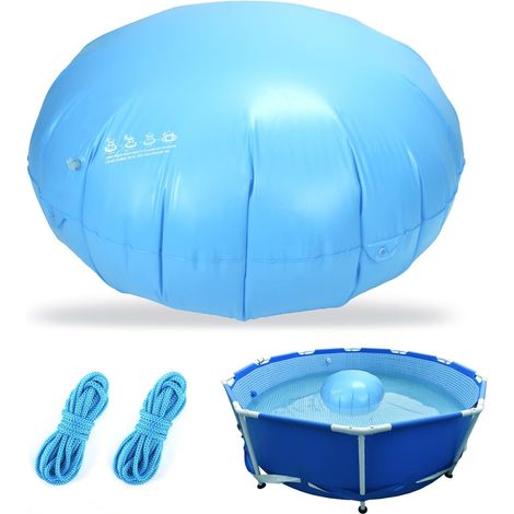 Coussin Piscine Hivernage Rond Ø120CM - Flotteur Antigel pour Protection - Gonflage Rapide - Comprend 2 Cordes de Fixation (1/5)