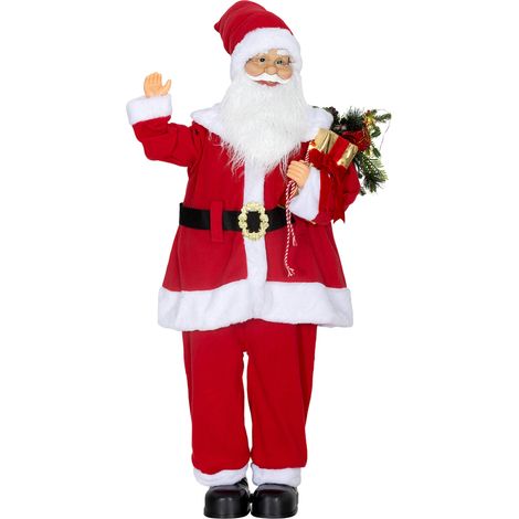 HOMCOM Life Size Animated Santa Claus with Sound Activated for Party (1/5)